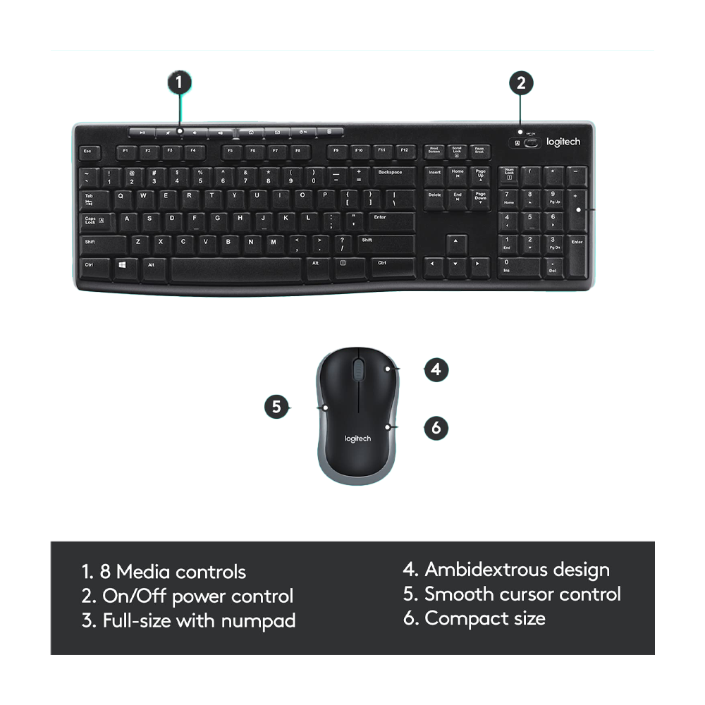 Logitech MK295 Silent Wireless Keyboard And Mouse Combo - Image 2