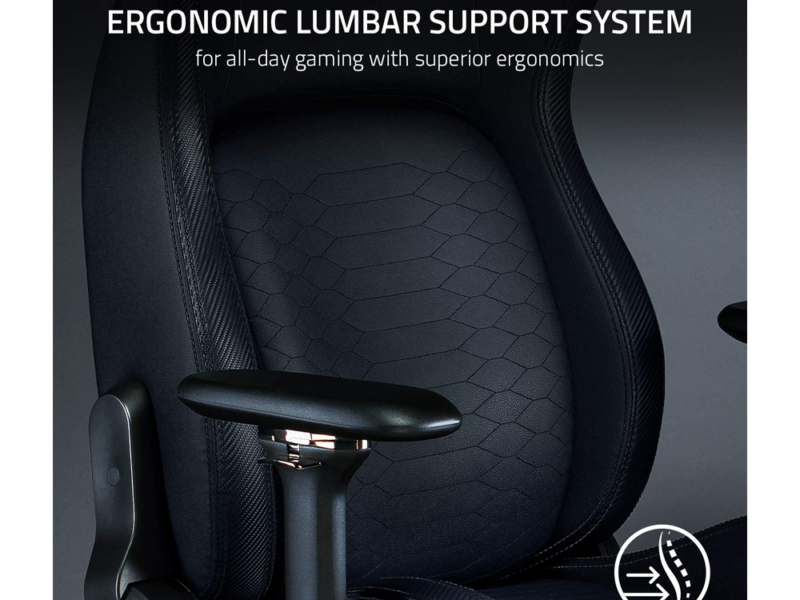 Razer Iskur Gaming Chair with Built-in Lumbar Support (Black) - image 2
