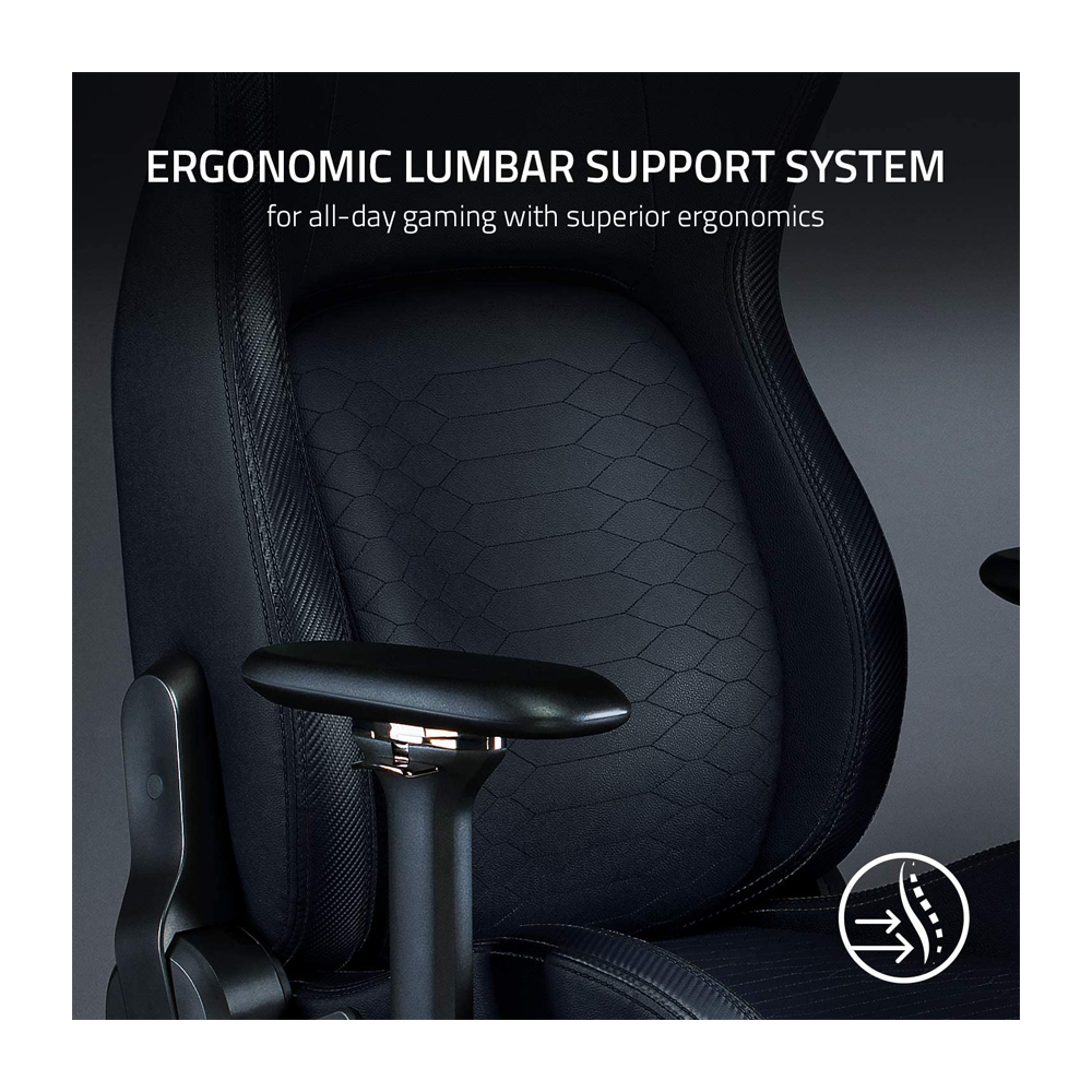 Razer Iskur Gaming Chair with Built-in Lumbar Support (Black) - Image 2