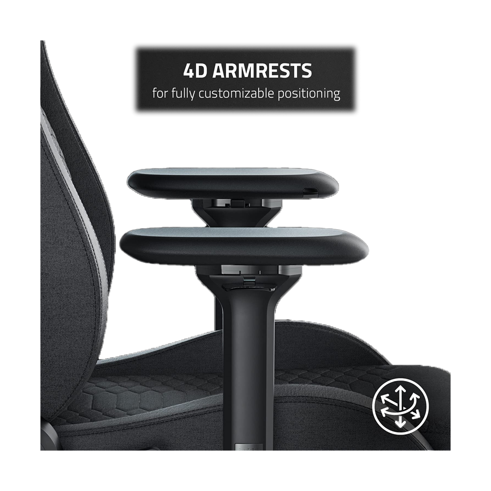 Razer Iskur XL Gaming Chair with Built-in Lumbar Support (Dark Grey Fabric) - Image 3
