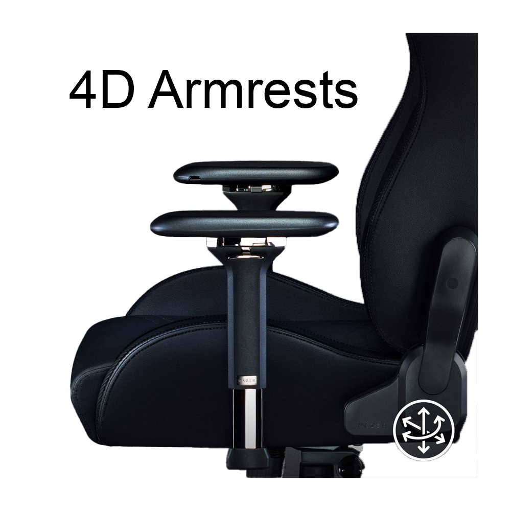 Razer Iskur Gaming Chair with Built-in Lumbar Support (Black) - Image 6
