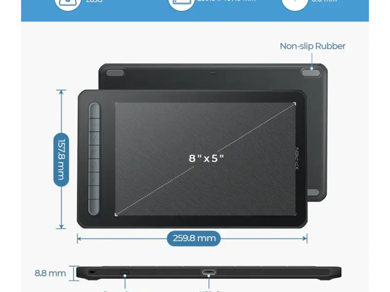 XP-Pen Deco MW<br />Graphics Pen Tablet<br />( 9＂x 6＂ ) - image 2