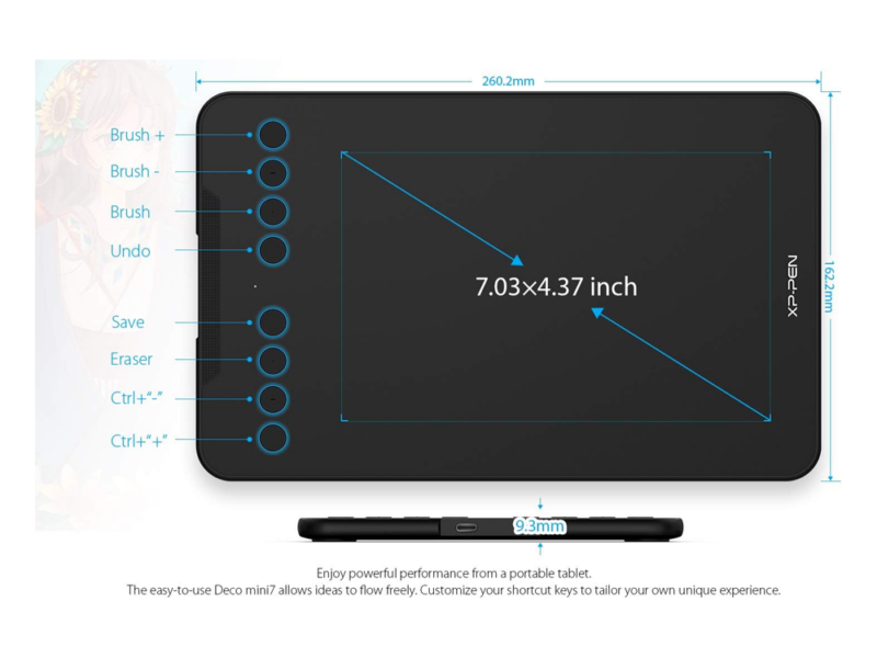 XP-Pen Deco Mini 7W<br />Graphics Pen Tablet<br />( 7＂x 4.37＂ ) - image 3