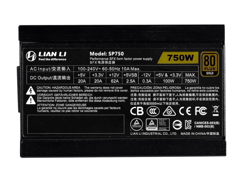 750w Lian Li SP750 Black SFX Power Supply 80+Gold - image 5