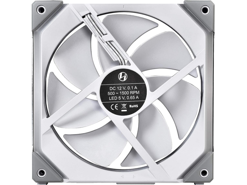 Lian Li Uni Fan SL 140 Double, aRGB PWM 140mm, 1900RPM, with Controller, (2pcs) White Color - image 4