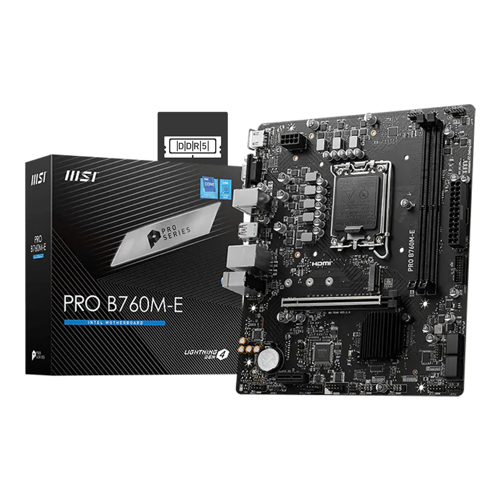 MSI Pro B760M-E, DDR5, 14th Gen Motherboard