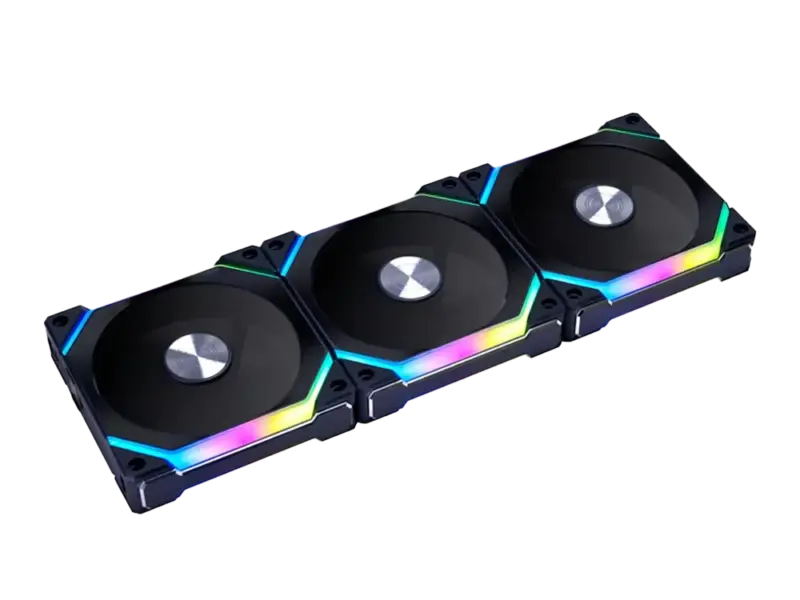Lian Li Uni Fan SL 120 Triple, aRGB PWM 120mm, 1900RPM, With Controller, (3pcs) Black Color