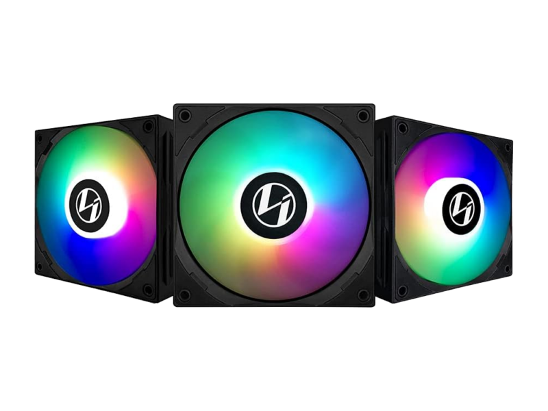 Lian Li Uni Fan ST 120 Triple, aRGB PWM 120mm, 1900RPM, No Controller, (3pcs) Black Color