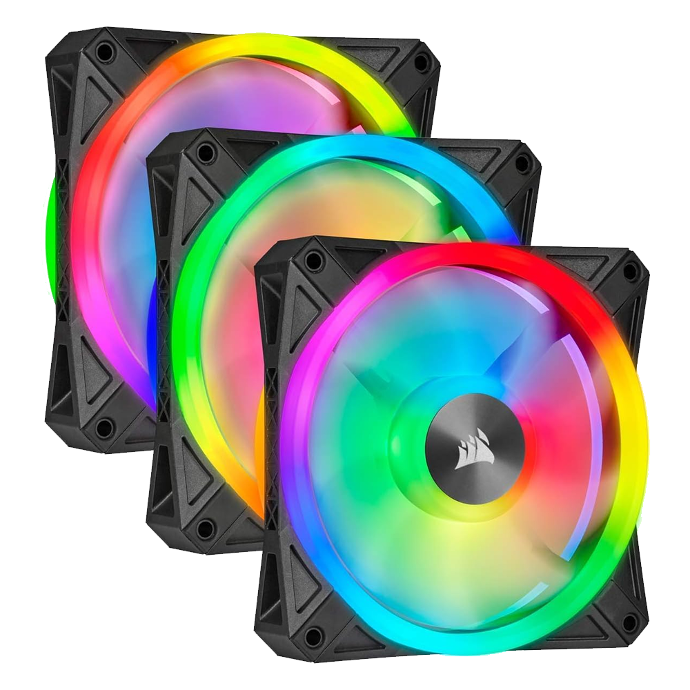 Corsair iCUE QL120 RGB 120mm PWM Triple Fan with Lighting Node CORE