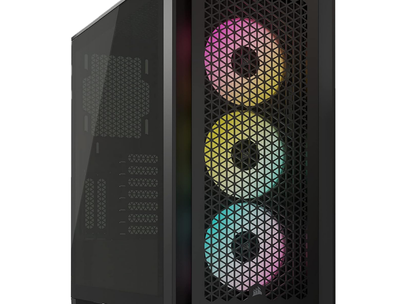 Corsair iCUE 4000D RGB Tempered Glass Mid-Tower ATX PC Smart Case – Black