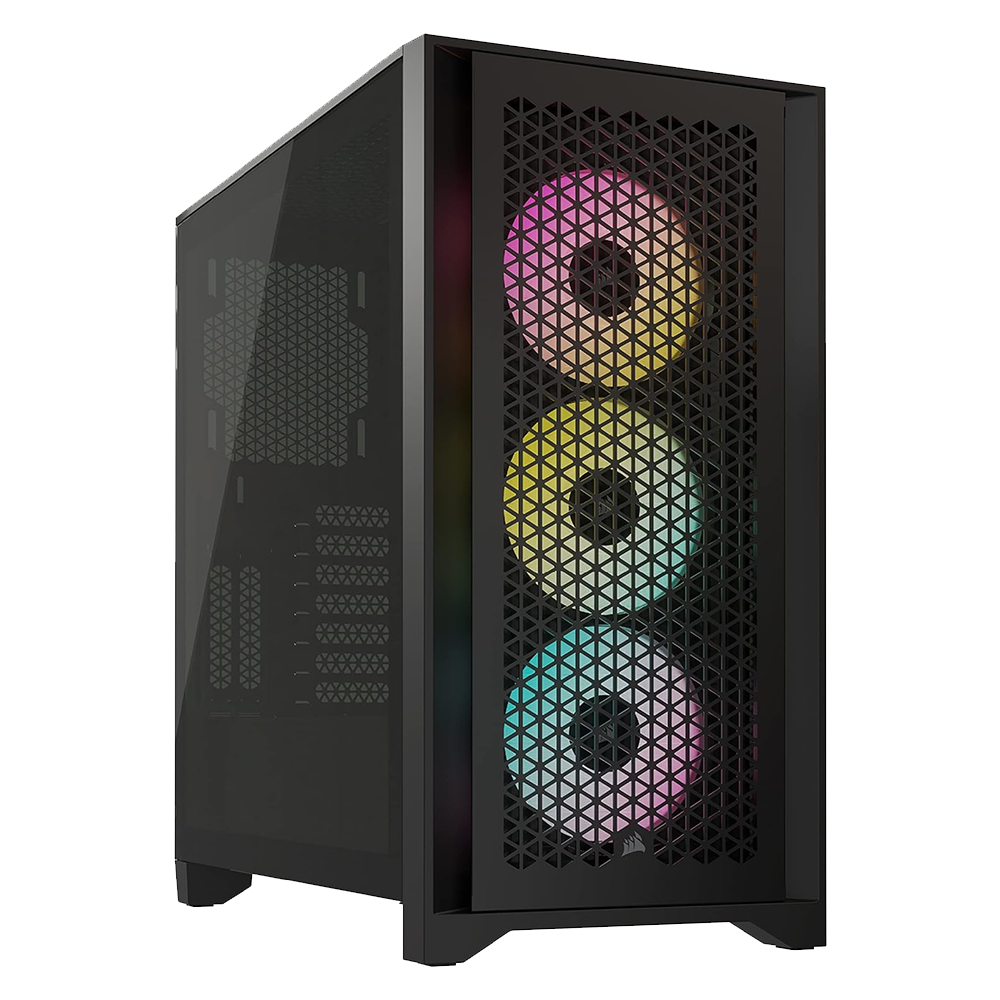 Corsair iCUE 4000D RGB Tempered Glass Mid-Tower ATX PC Smart Case - Black