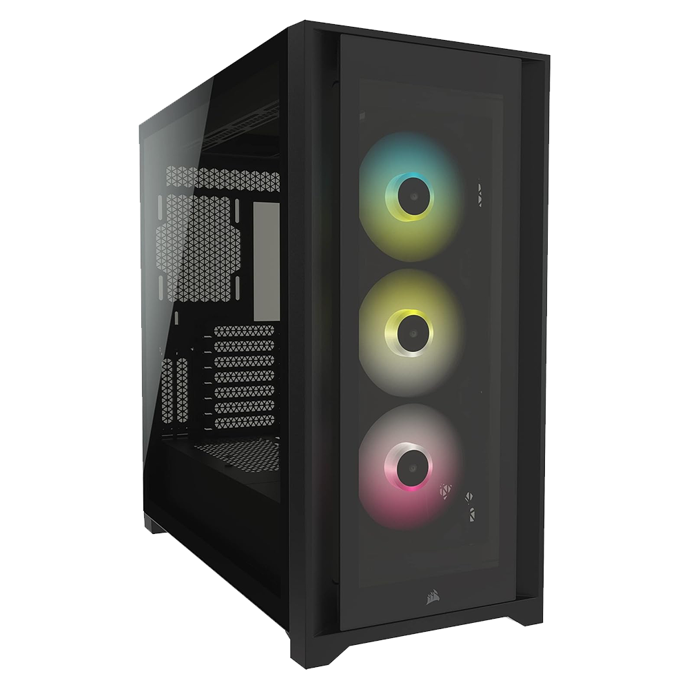 Corsair iCUE 5000X RGB Tempered Glass Mid-Tower ATX PC Smart Case - Black