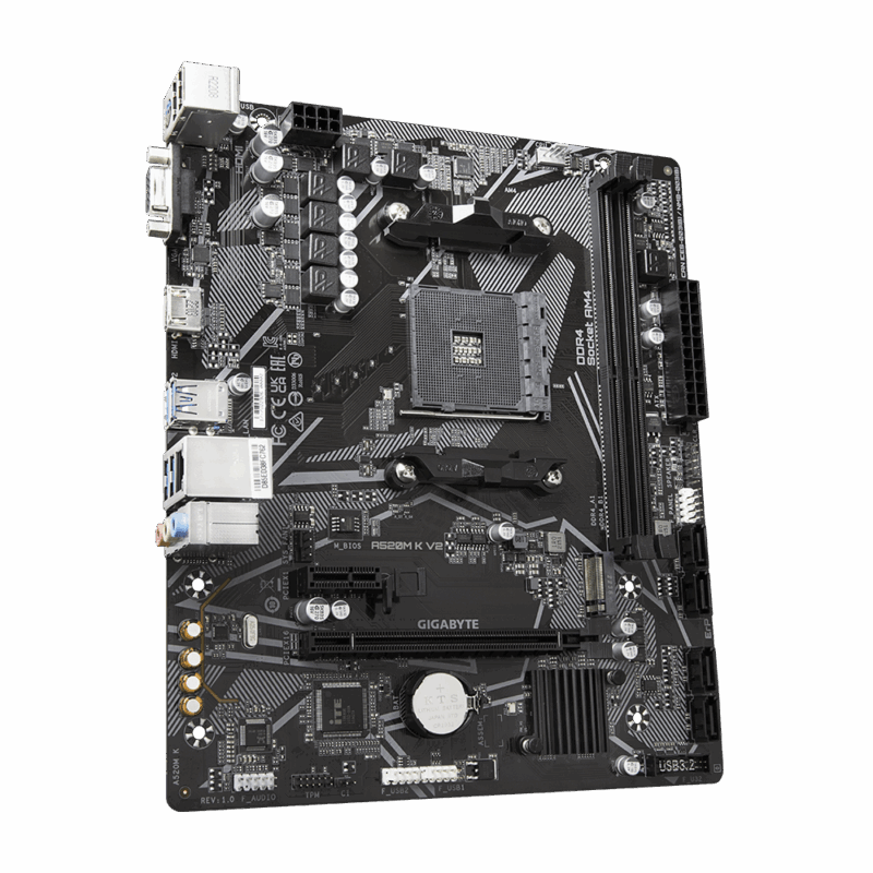 Gigabyte A520M K V2 (rev. 1.0), DDR4, AMD AM4 Motherboard - Image 2