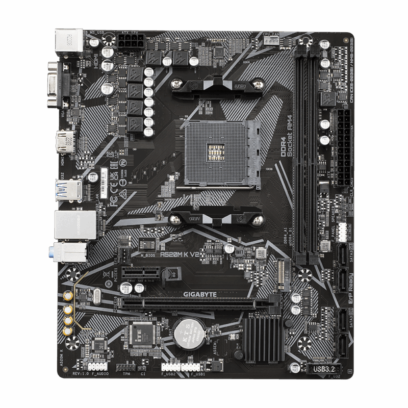 Gigabyte A520M K V2 (rev. 1.0), DDR4, AMD AM4 Motherboard - Image 3