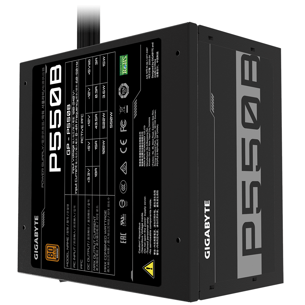 550w Gigabyte P550B Power Supply 80 + Bronze - Image 3