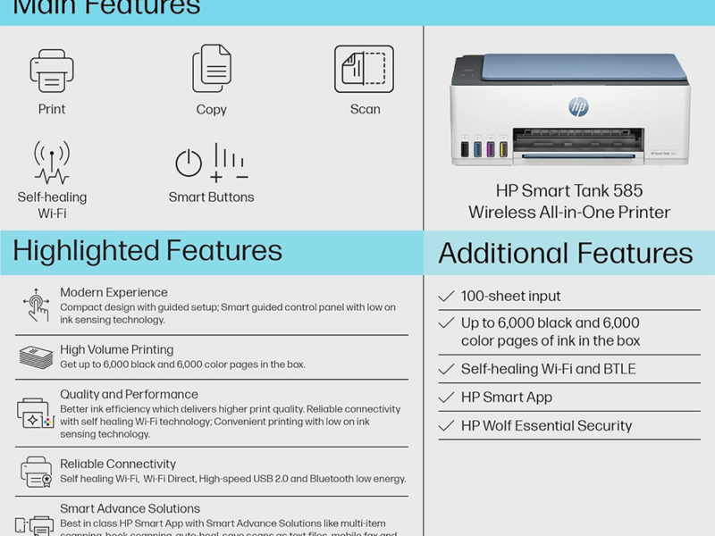 HP Smart Tank 585 WiFi AIO Printer (Ch) - image 6