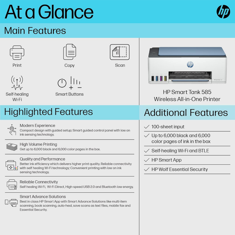 HP Smart Tank 585 WiFi AIO Printer - Image 6