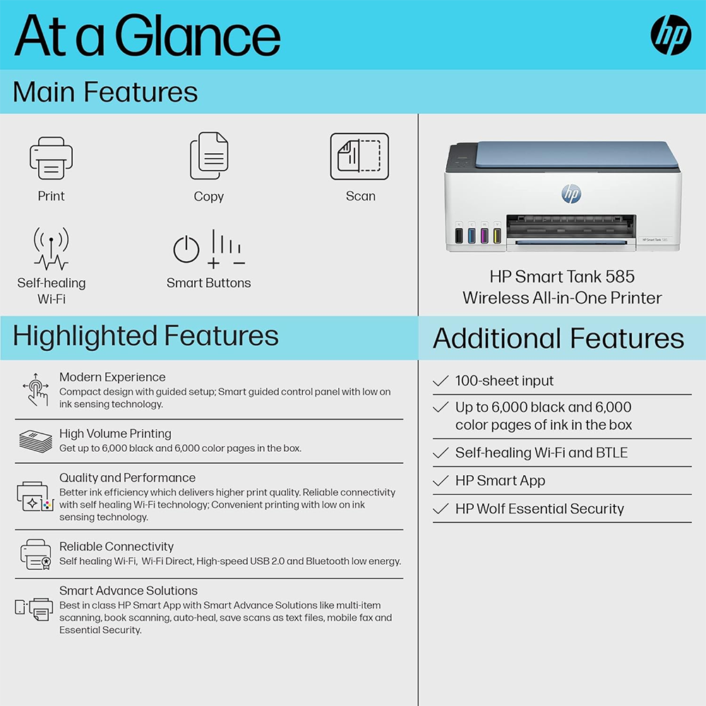 HP Smart Tank 585 WiFi AIO Printer (Ch) - Image 6