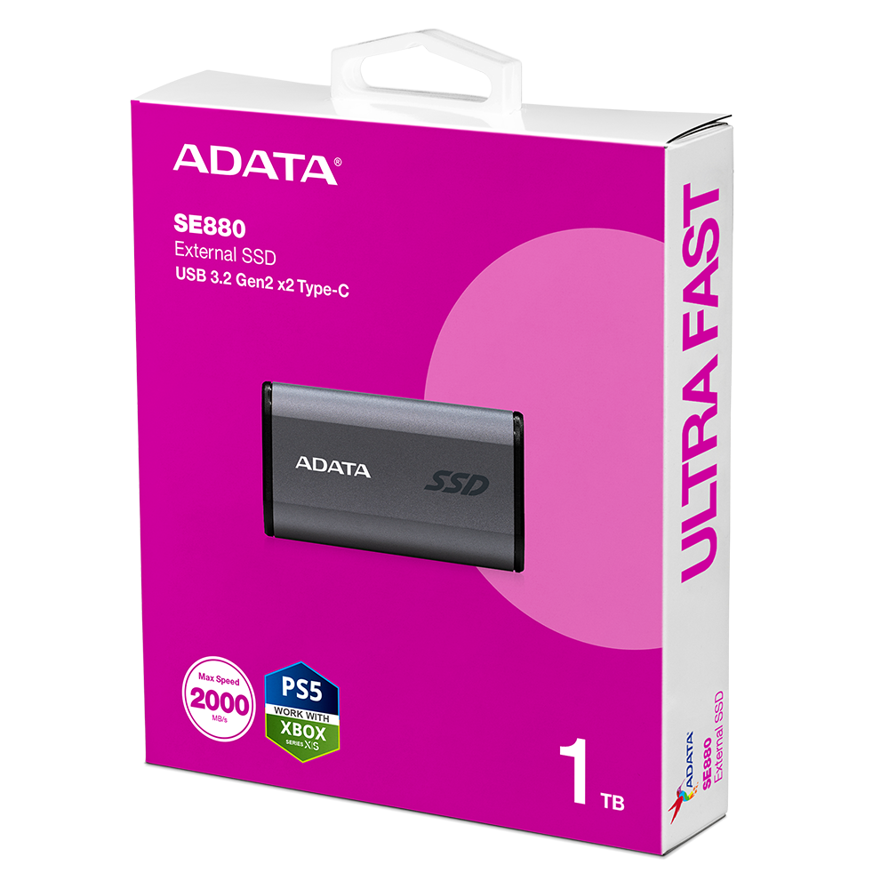 1 TB ADATA SE880 Portable SSD Drive (Up to 2000MB/s)