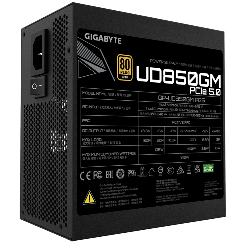850w Gigabyte GP-UD850GM PG5 Power Supply 80+Gold - Image 6