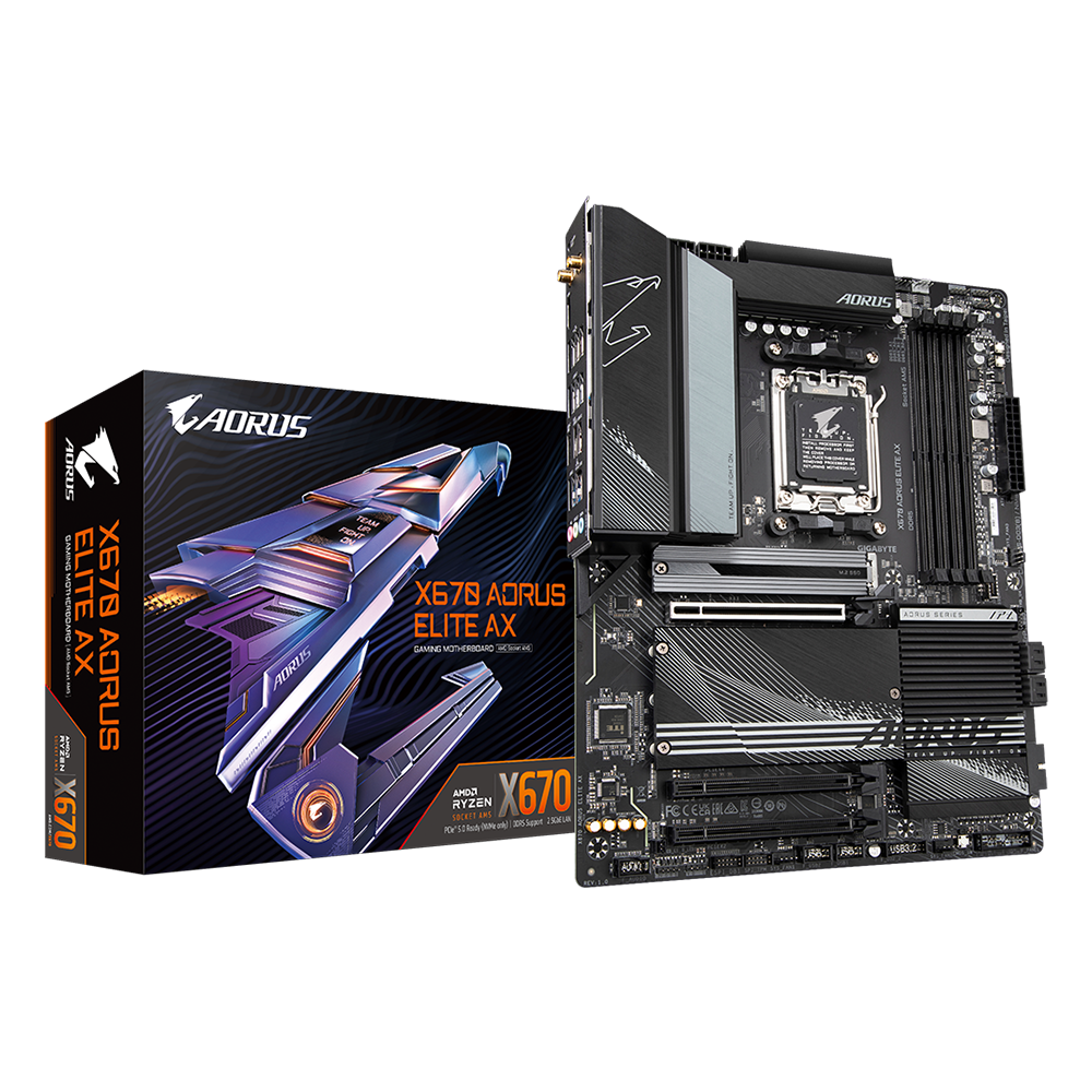 Gigabyte X670 AORUS ELITE AX, DDR5, AMD AM5, Motherboard