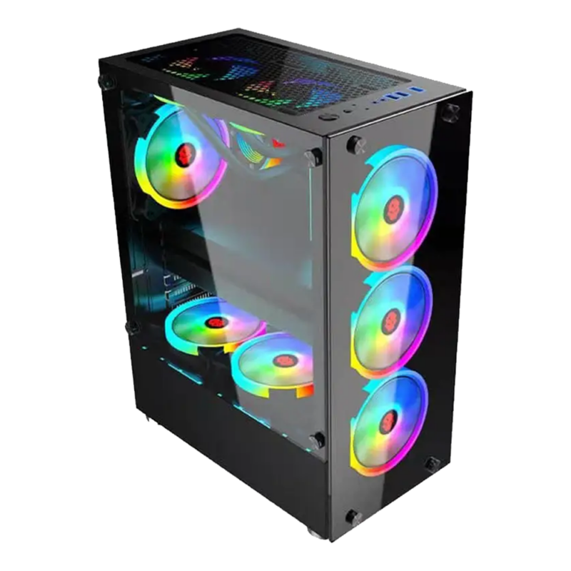X-Tech GAM01 F8 Mid Tower PC Case - Black - Image 3