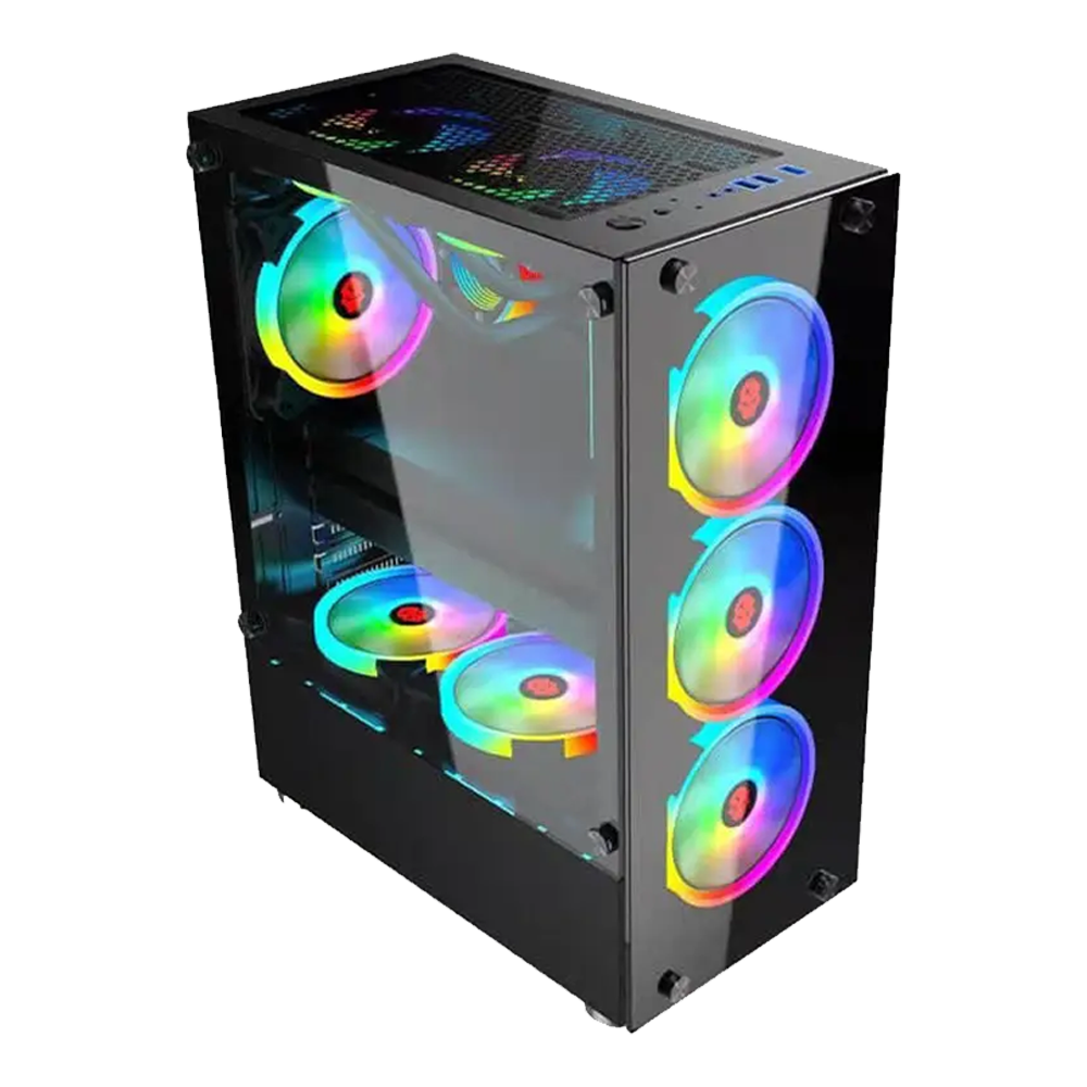 X-Tech GAM01 F8 Mid Tower PC Case - Black - Image 3
