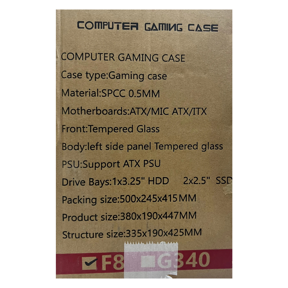X-Tech GAM01 F8 Mid Tower PC Case - Black - Image 4