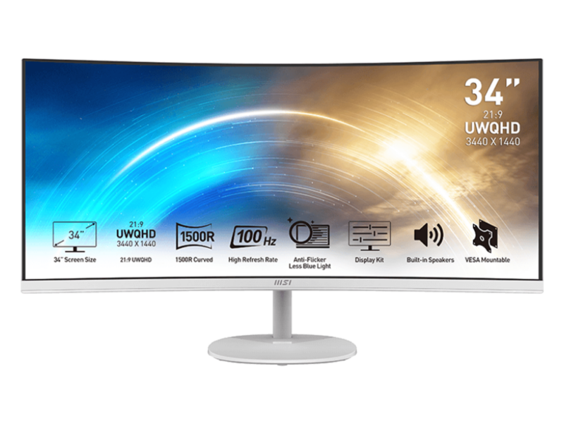 MSI 34” PRO MP341CQW Gaming UWQHD LED Monitor (Curved)