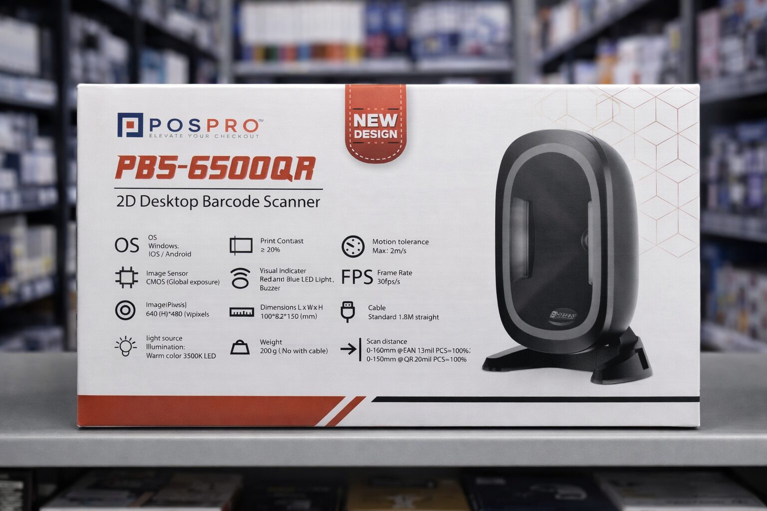 Posspro PBS-6500<br/>Desktop Barcode Scanner<br/>( 1D ~ 2D ~ QR )