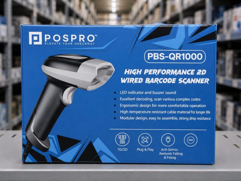 Posspro PBS-QR1000<br />Barcode Scanner + Stand<br />( 1D ~ 2D ~ QR )