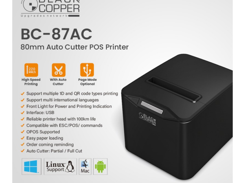 Black Copper BC-87AC<br />Thermal Receipt Printer<br />( USB ) - image 2
