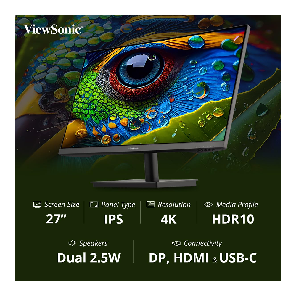 27" ViewSonic VA2708-4K, IPS, 60Hz, UHD Gaming Monitor - Image 5