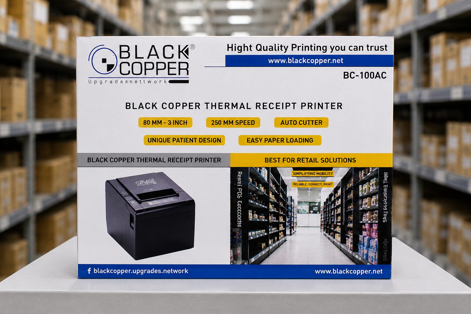 Black Copper BC100AC<br/>Thermal Receipt Printer<br/>( USB + Serial + LAN )