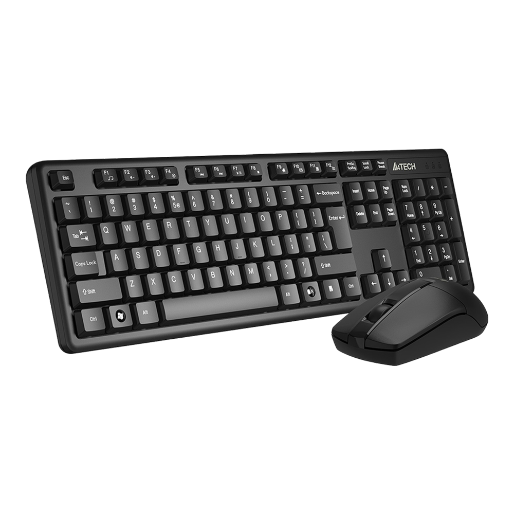 A4Tech 3330NS 2.4G Wireless Keyboard (Black) - Image 2