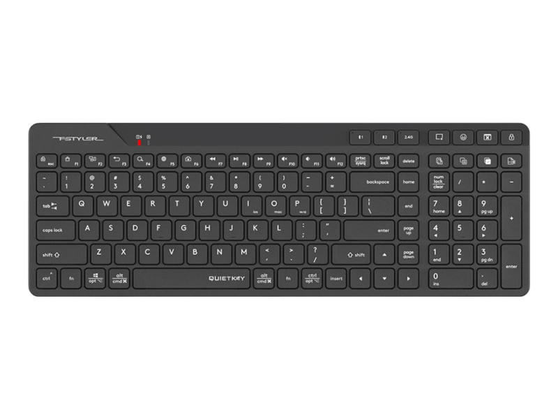 A4Tech FBK27C Bluetooth & 2.4G Rechargeable Wireless Keyboard (Black) - image 1