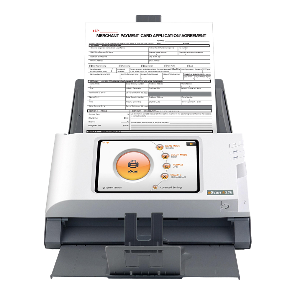 Plustek eScan A350 A4 Size Sheet-Feed Wi-Fi Scanner (Network)