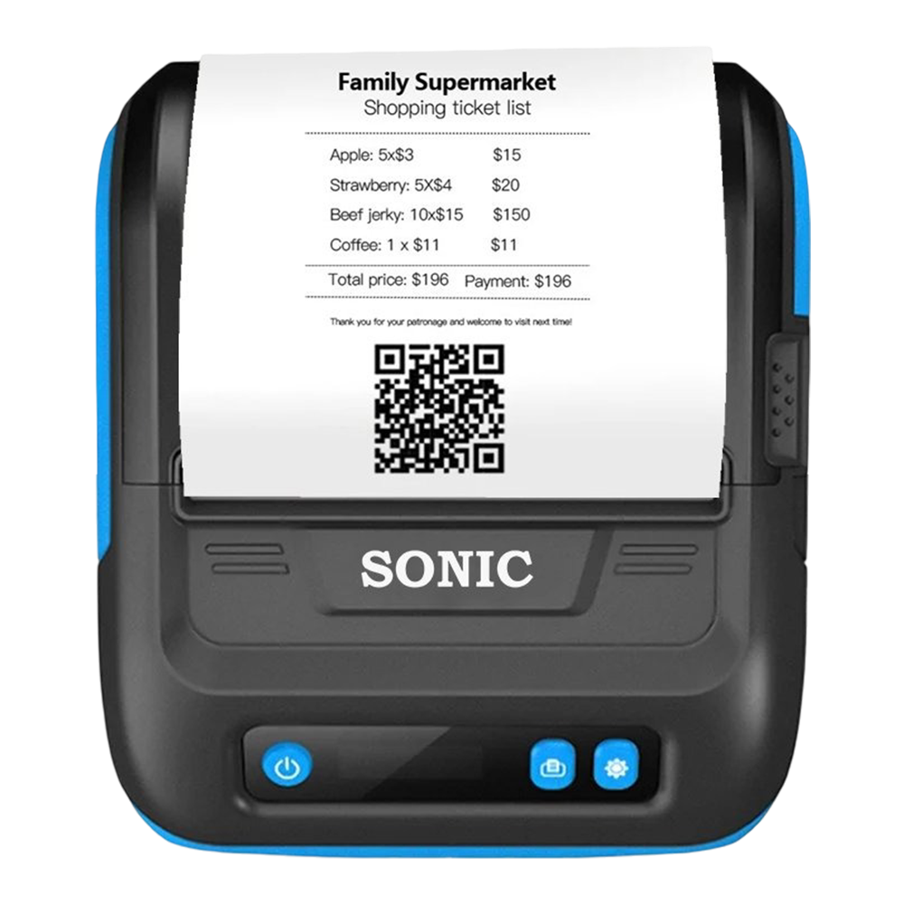 Sonic SNC-808 ~ 3 inch<br/>Thermal Receipt & Barcode<br/>Printer ( Bluetooth )