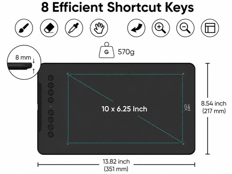 XP-Pen Deco 01 V3 Black<br />Graphics Pen Tablet<br />( 10″ x 6.25″ ) - image 3