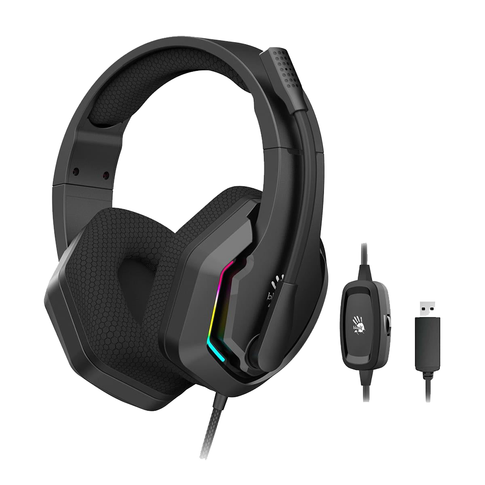 Bloody G260 Virtual 7.1 Surround Sound Gaming USB Headset – Black - Image 2