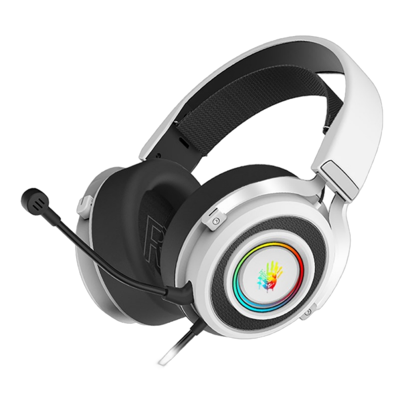 Bloody G535 Virtual 7.1 Surround Sound USB Gaming Headset - Black & White - Image 3