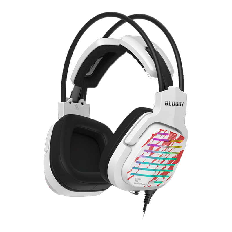 Bloody G565 Virtual 7.1 Surround Sound USB Gaming Headset - Energy White