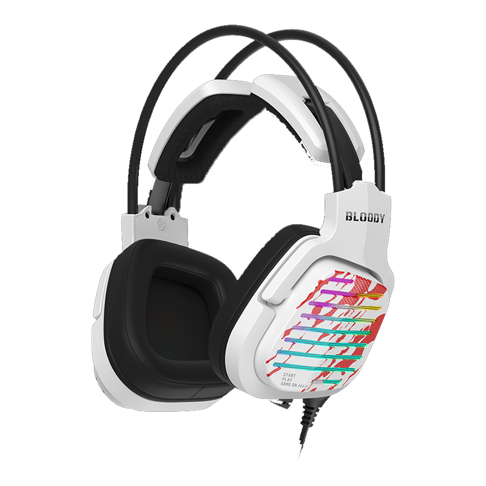 Bloody G565 Virtual 7.1 Surround Sound USB Gaming Headset - Energy White
