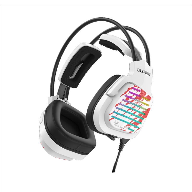 Bloody G565 Virtual 7.1 Surround Sound USB Gaming Headset - Energy White - Image 2