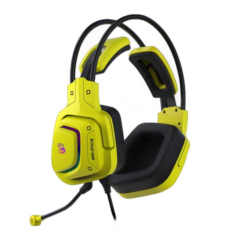 Bloody G575 Virtual 7.1 Surround Sound USB Gaming Headset - Punk Yellow - Image 3