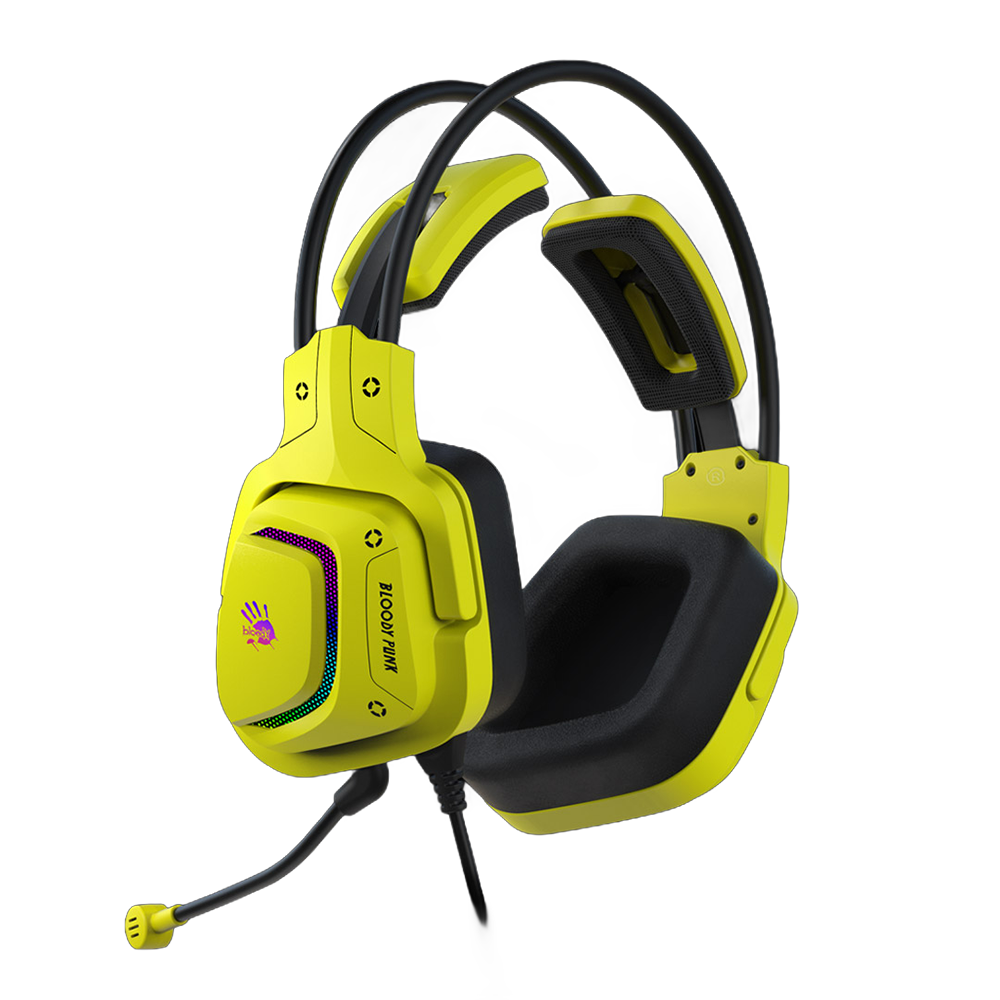 Bloody G575 Virtual 7.1 Surround Sound USB Gaming Headset - Punk Yellow - Image 3