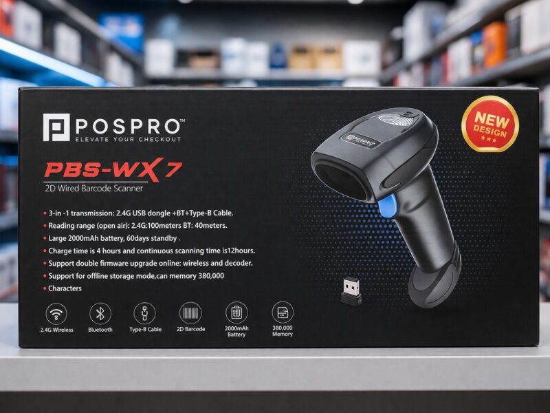 POSPRO PBS-WX7<br />Bluetooth Barcode Scanner<br />( 1D ~ 2D ~ QR ) - image 1