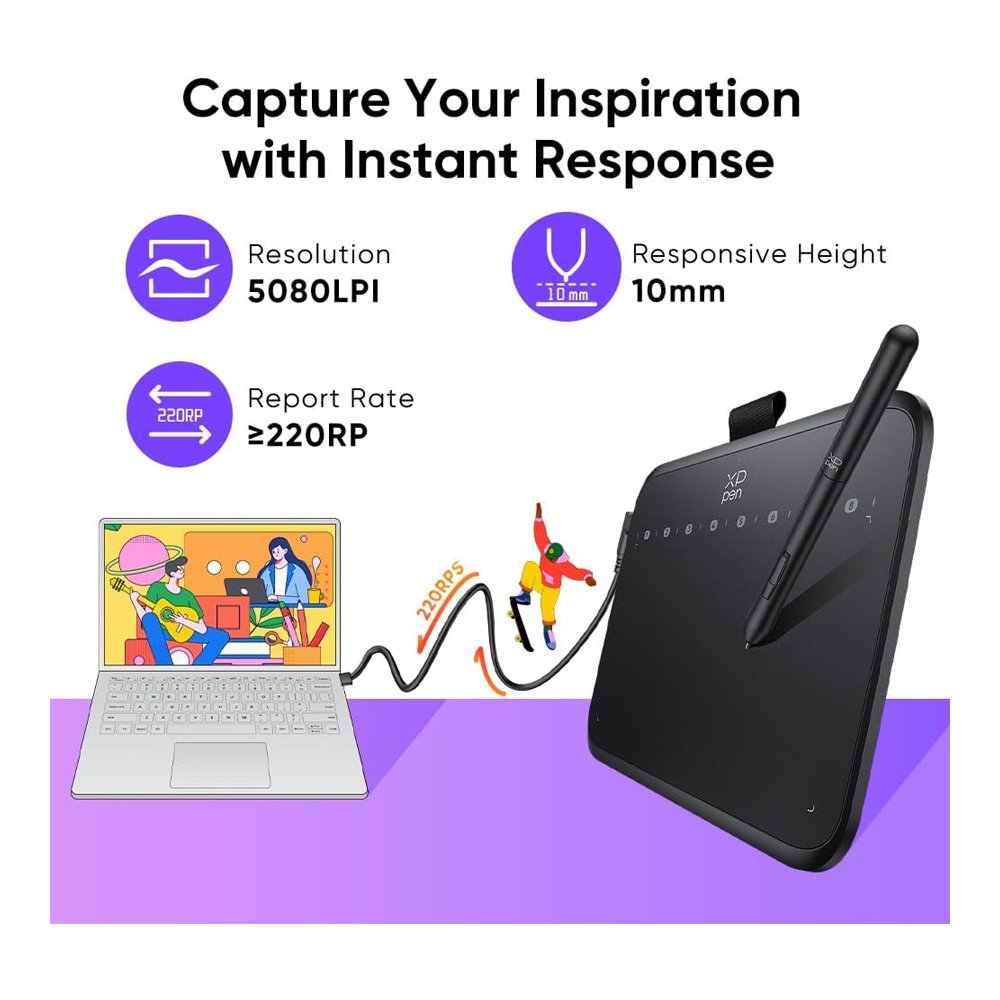 XP-Pen Deco 640<br/>Graphics Pen Tablet<br/>( 6" x 4" ) - Image 5