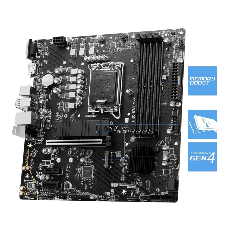 MSI Pro B760M-P, DDR5, 14th Gen Motherboard - Image 3
