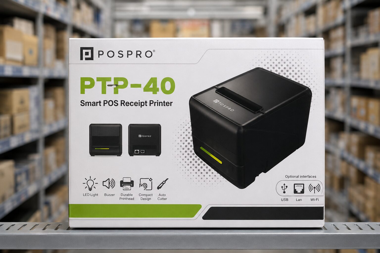Pospro PTP-40<br/>Thermal Receipt Printer<br/>( USB + LAN )